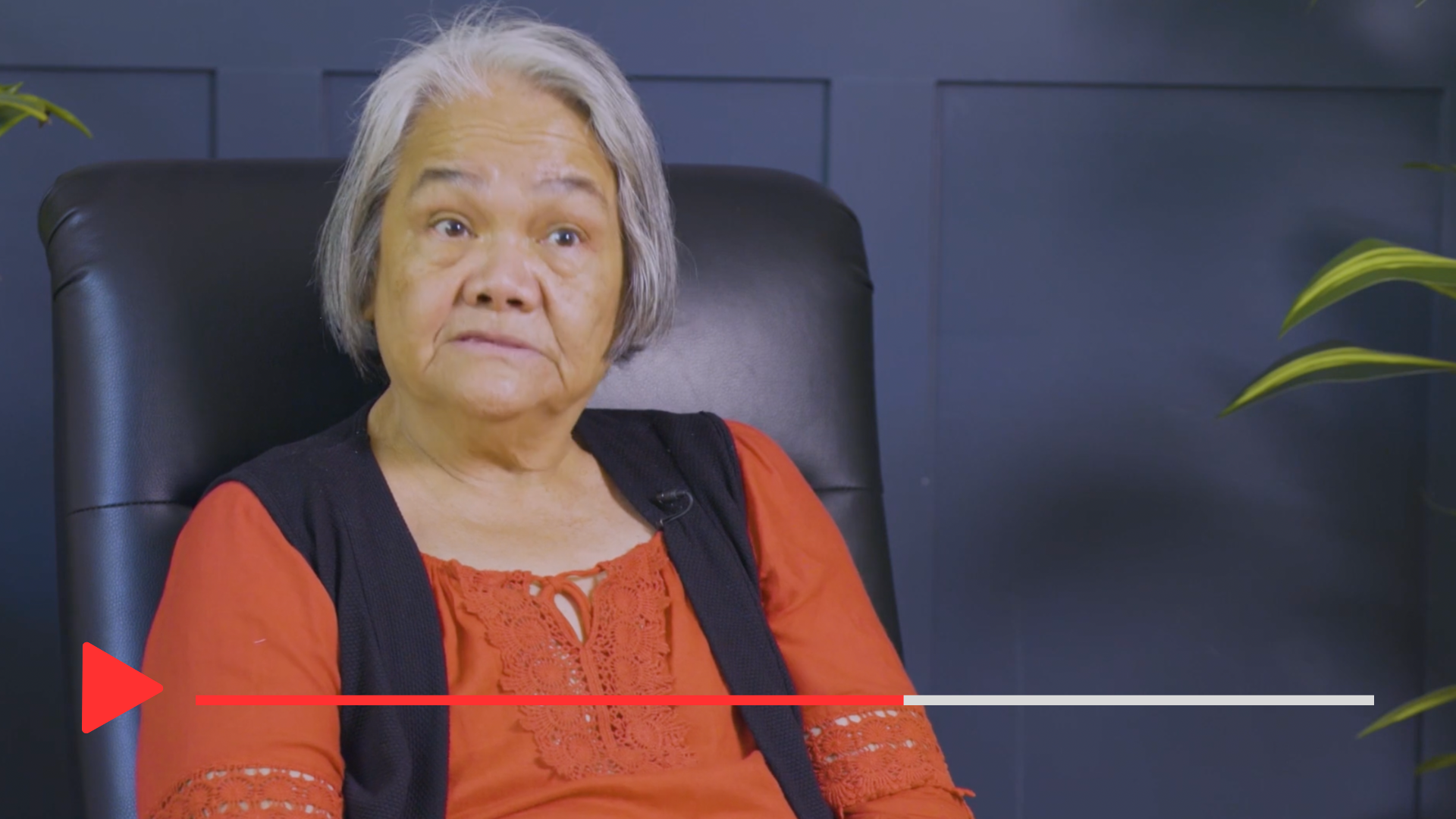 Screenshot of Maria speaking in video